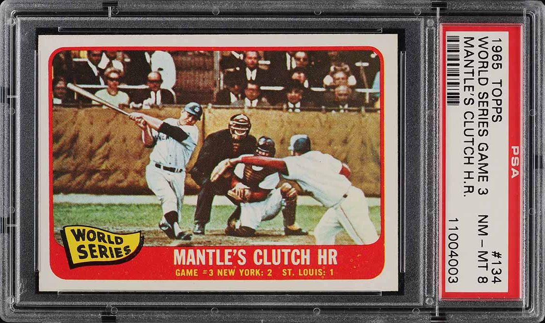 1965 Topps Mickey Mantle WORLD SERIES GAME 3 #134 PSA 8 NM-MT
