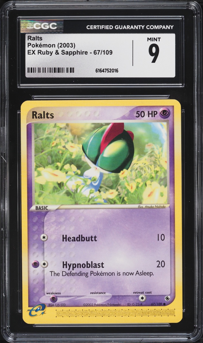 2003 Pokemon EX Ruby & Sapphire Ralts #67 CGC 9 MINT