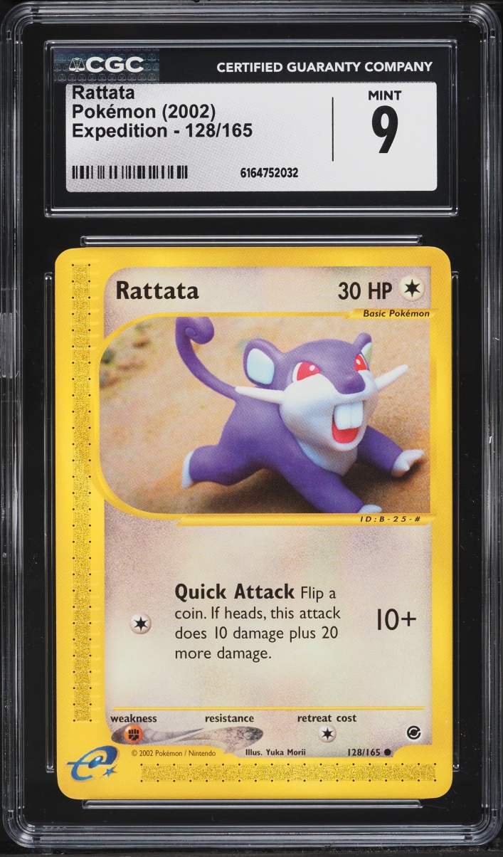 2002 Pokemon Expedition Rattata #128 CGC 9 MINT