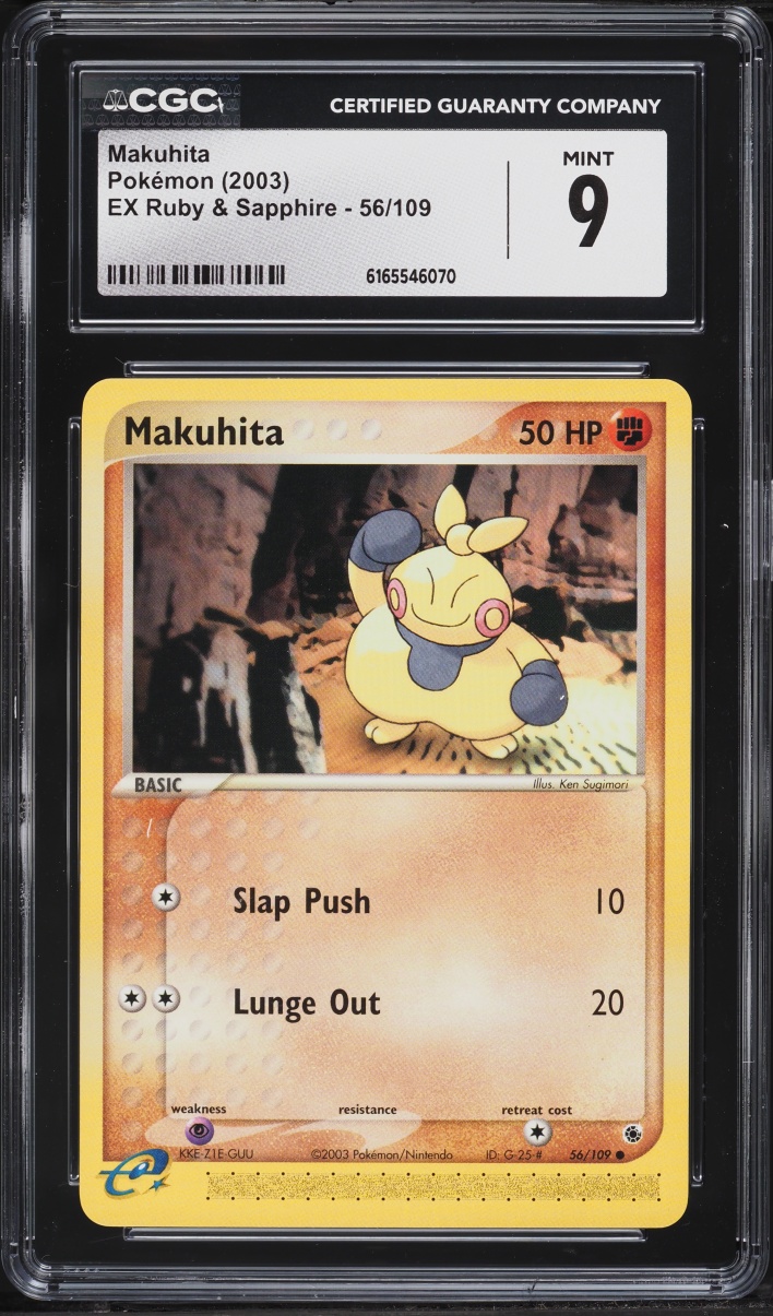 2003 Pokemon EX Ruby & Sapphire Makuhita #56 CGC 9 MINT