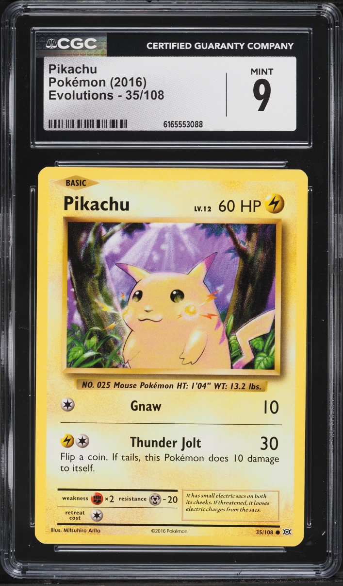 2016 Pokemon XY Evolutions Pikachu #35 CGC 9 MINT