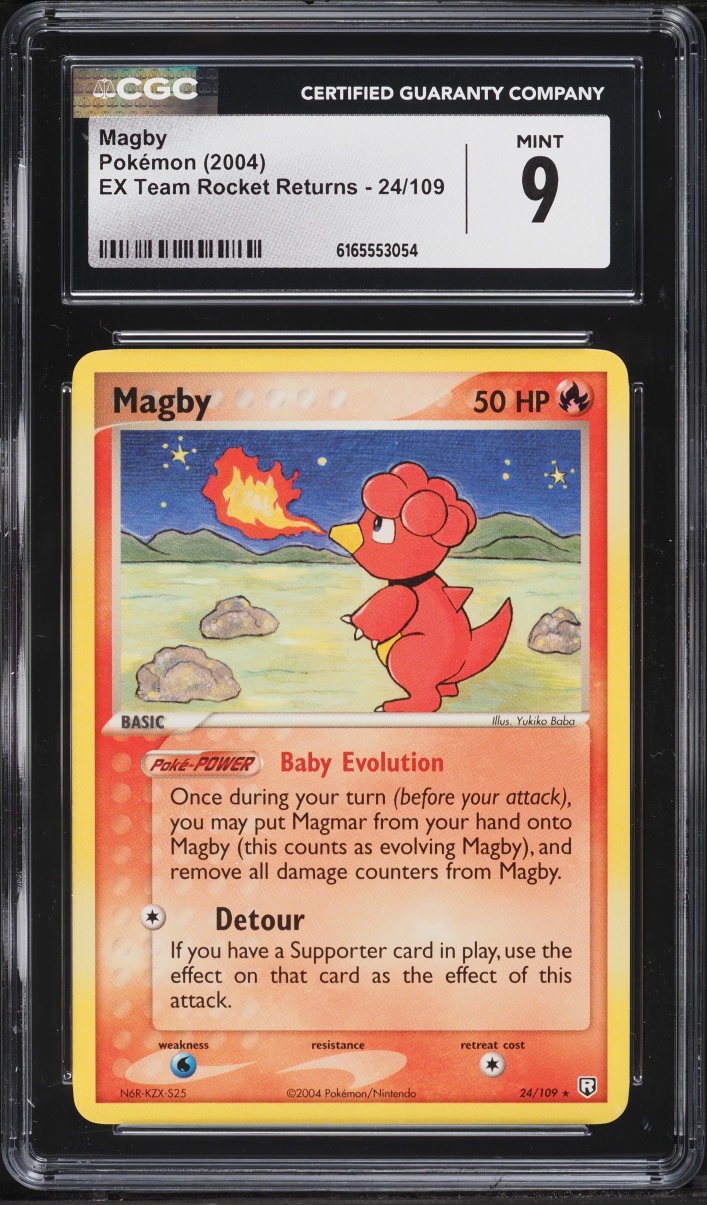 2004 Pokemon EX Team Rocket Returns Magby #24 CGC 9 MINT
