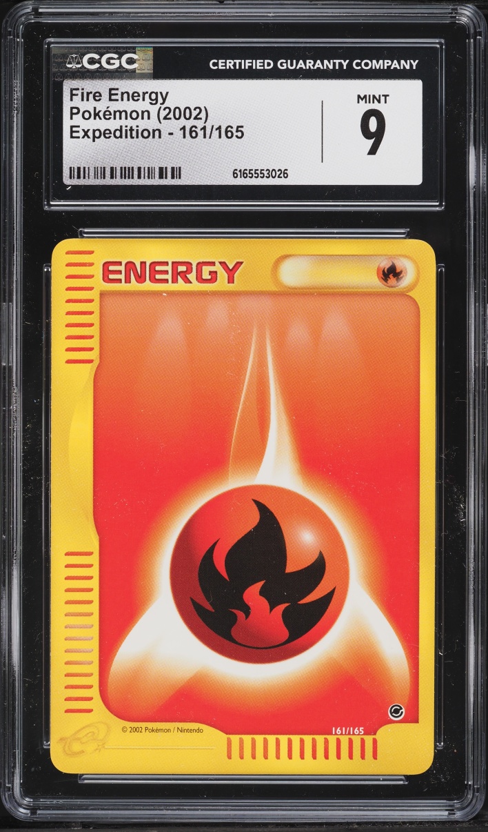 2002 Pokemon Expedition Fire Energy #161 CGC 9 MINT