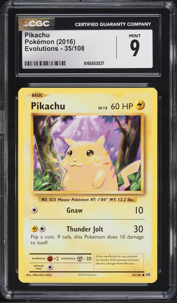 2016 Pokemon XY Evolutions Pikachu #35 CGC 9 MINT