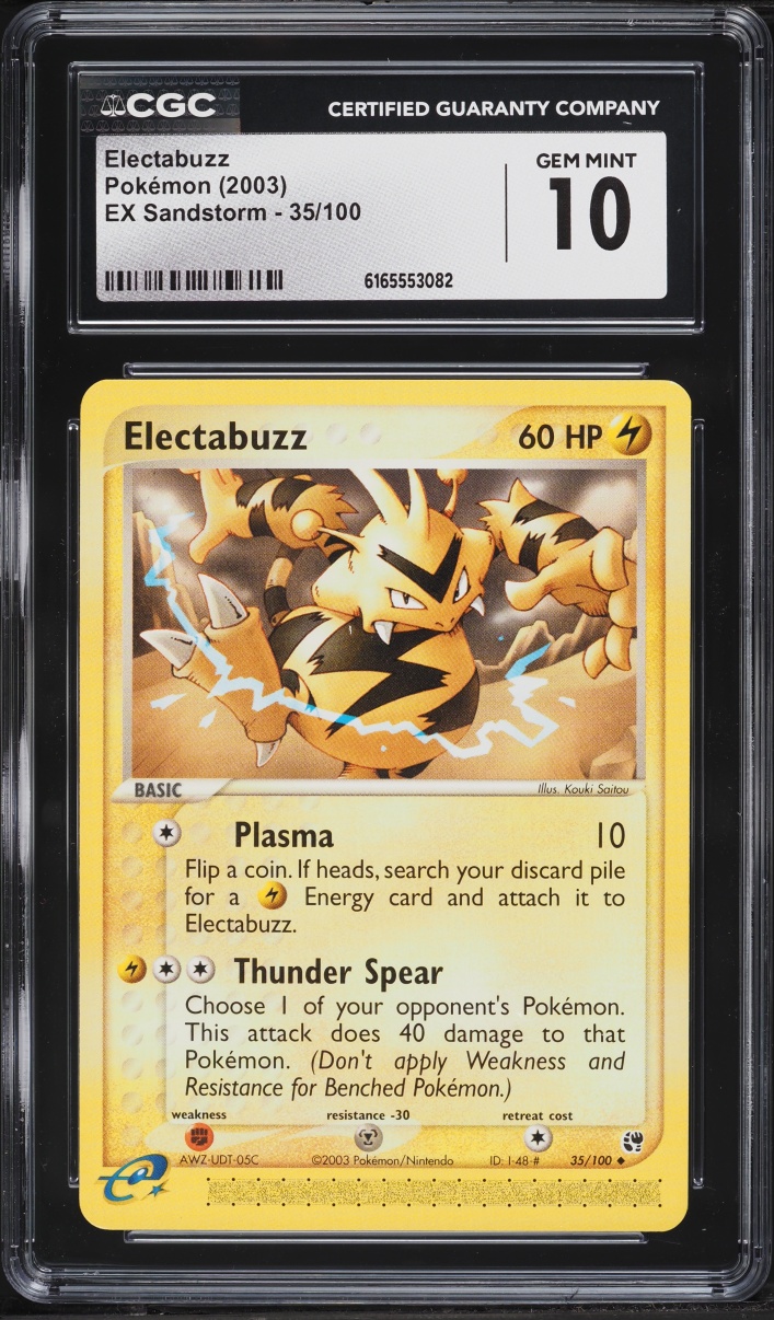 2003 Pokemon EX Sandstorm Electabuzz #35 CGC 10 GEM MINT