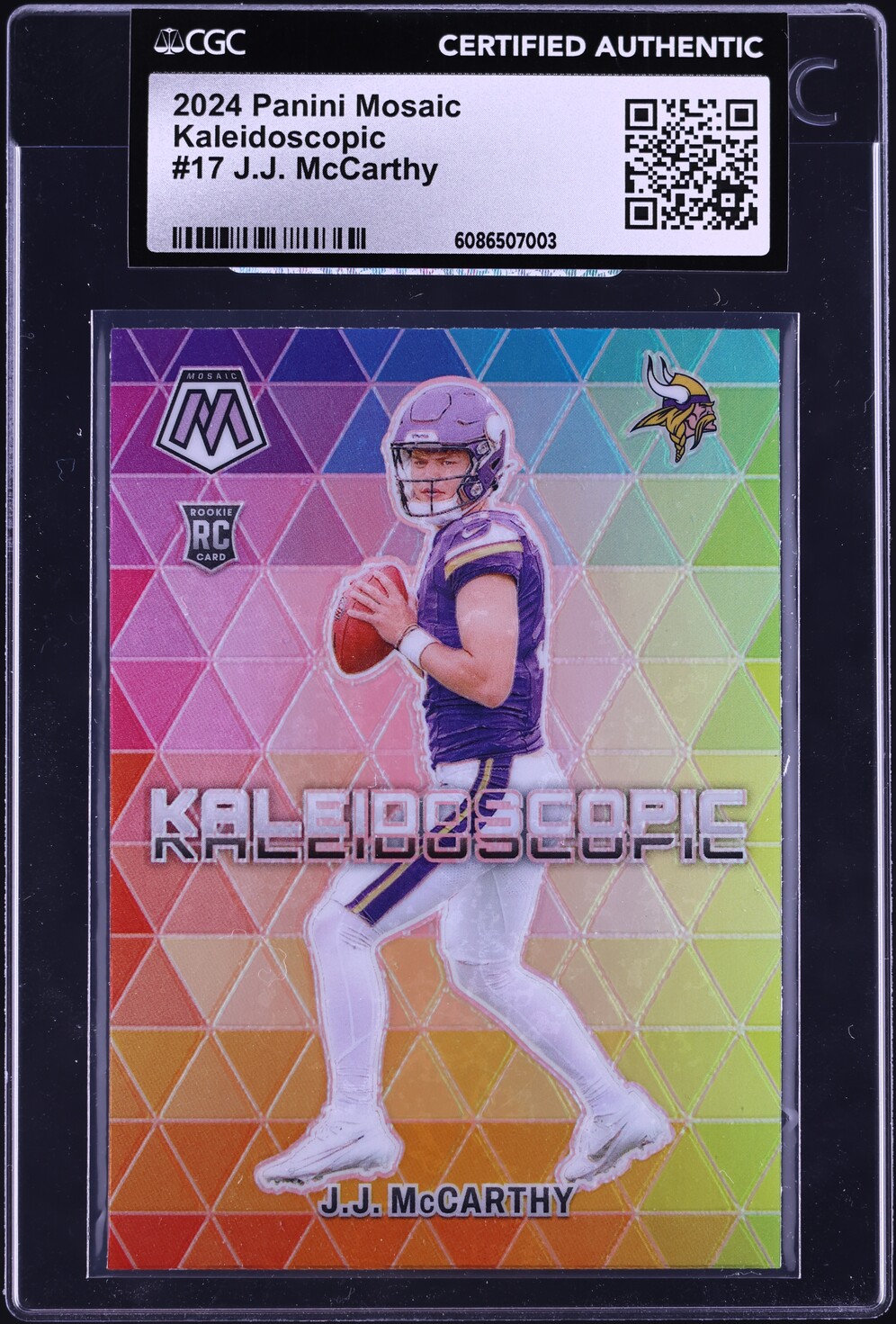 2024 Panini Mosaic Kaleidoscopic J.J. McCarthy ROOKIE #17 CGC AUTH