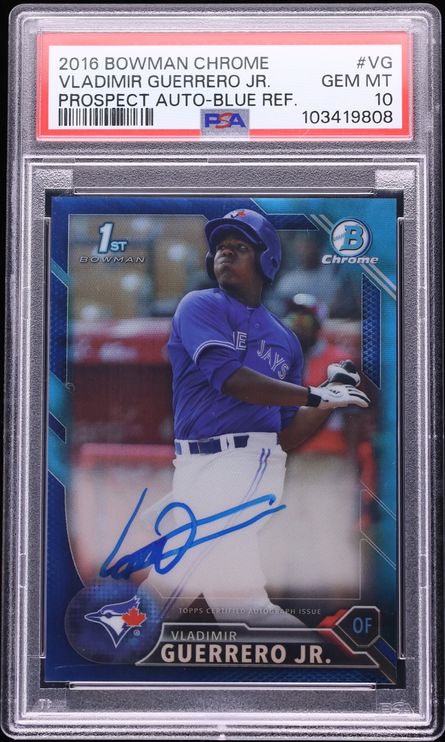 2016 Bowman Chrome Blue Refractor Vladimir Guerrero Jr. PROSPECT AUTO /150 #CPA-VG PSA 10 GEM