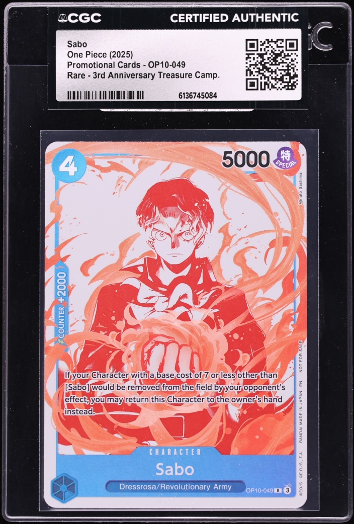 2025 One Piece Promo 3rd Anniversary Treasure Sabo #OP10-049 CGC AUTH ...