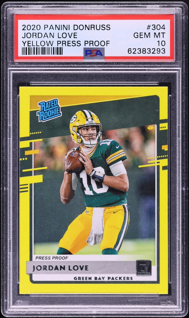 2020 Donruss Yellow Press Proof Jordan Love ROOKIE #304 PSA 10 GEM MINT