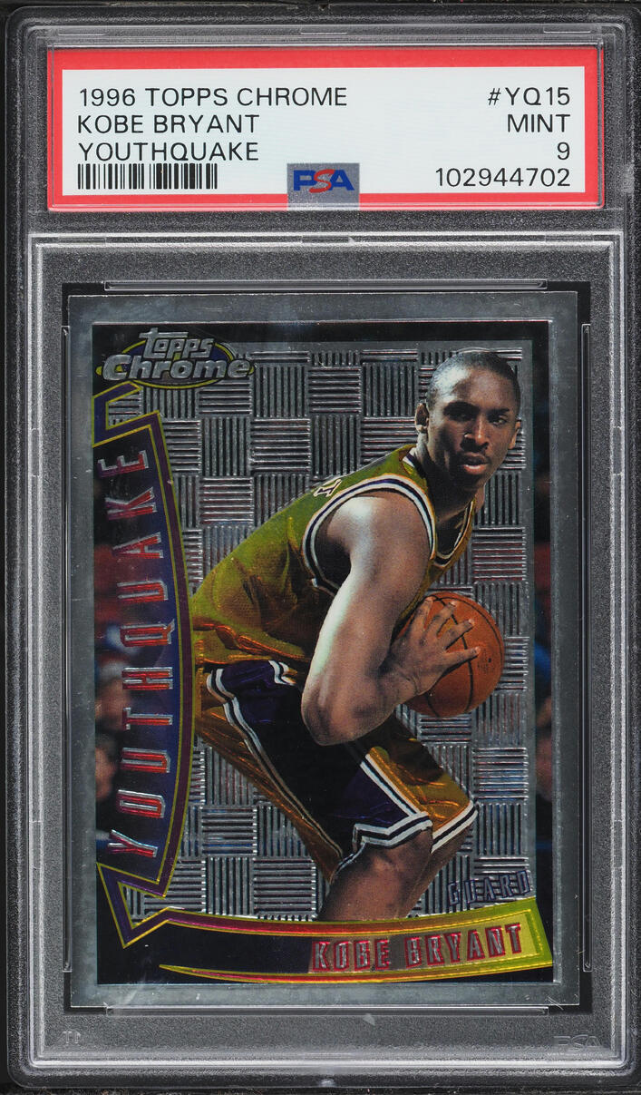 1996 Topps Chrome Youthquake Kobe Bryant ROOKIE #YQ15 PSA 9 MINT