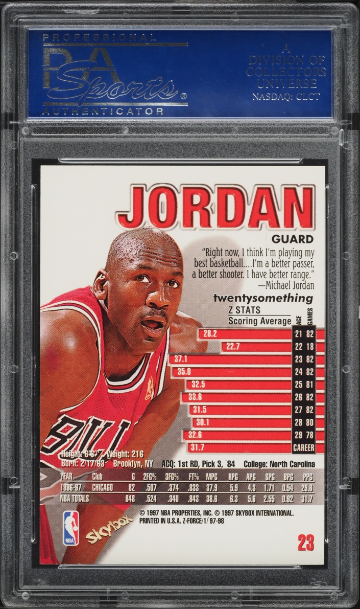 1997 Skybox Z-Force Michael Jordan #23 PSA 10 GEM MINT