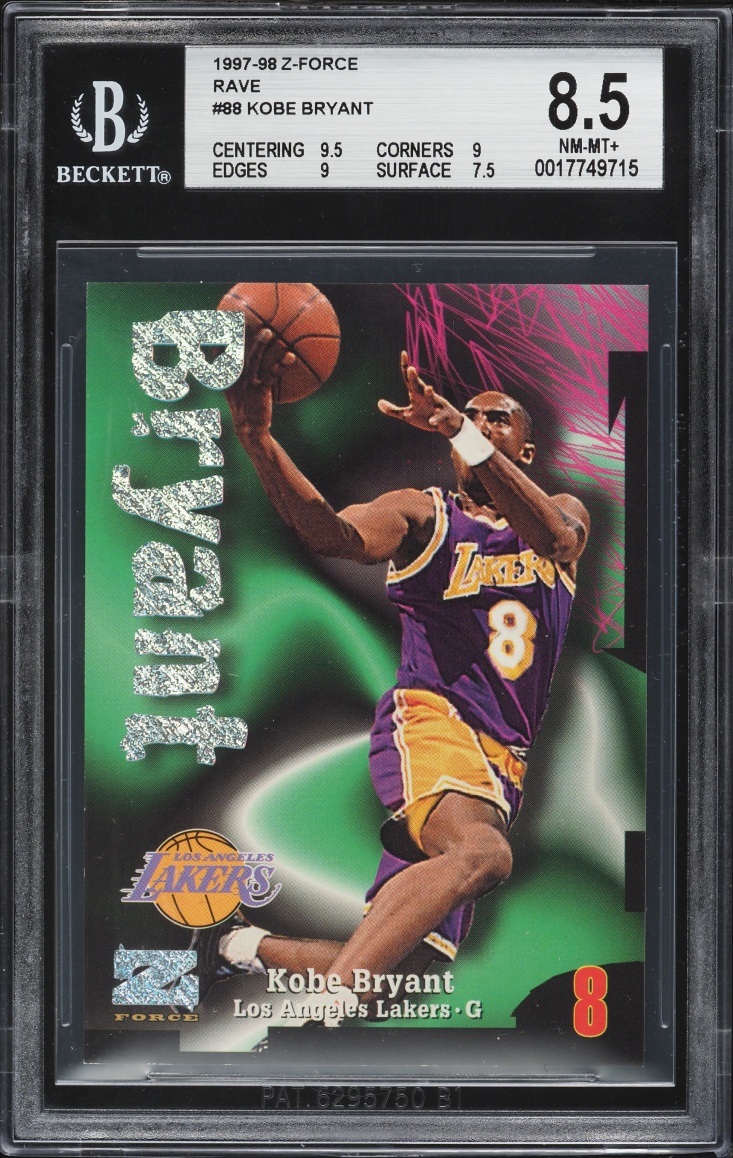 1997 Skybox Z-Force Rave Kobe Bryant /399 #88 BGS 8.5 NM-MT+