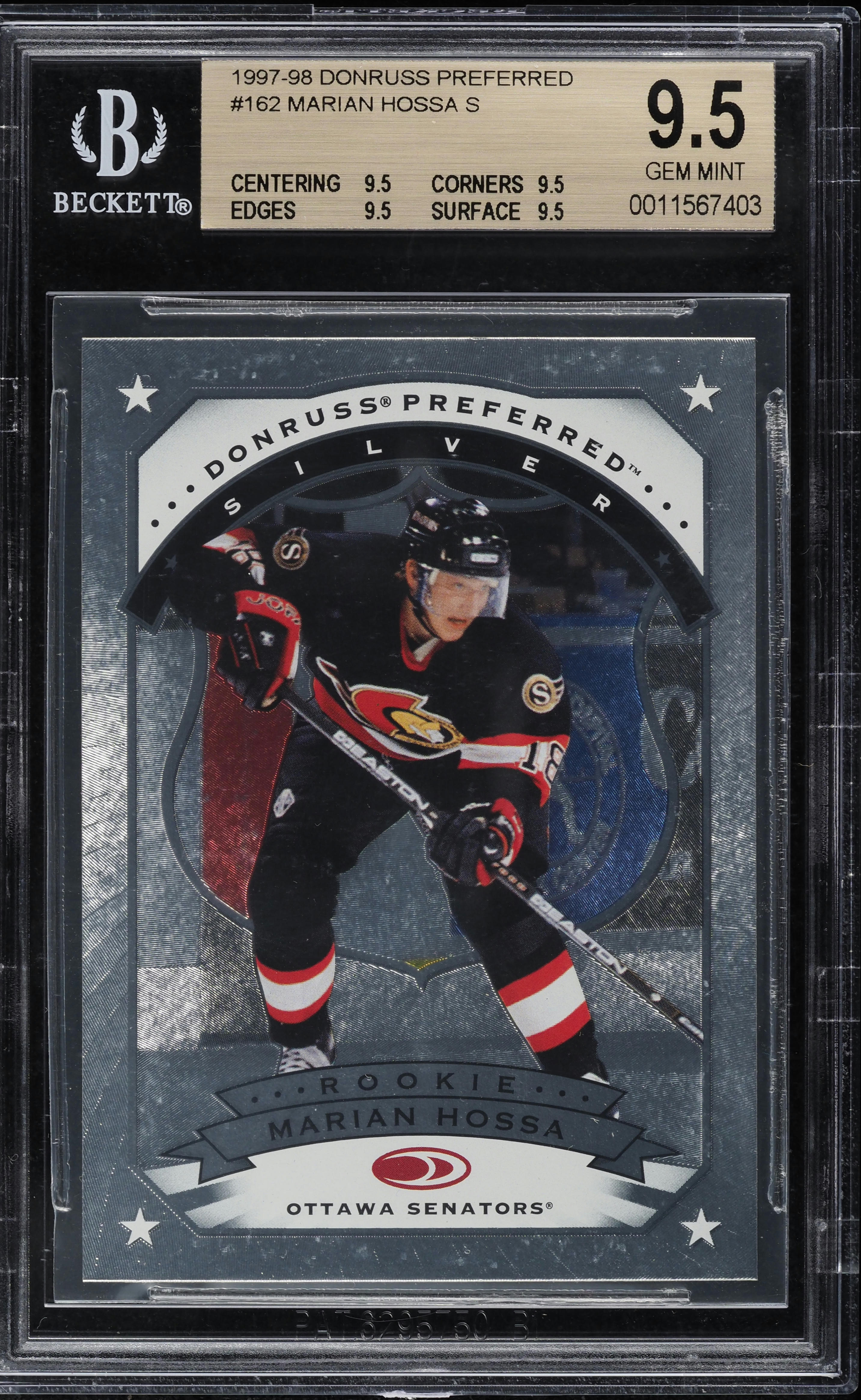 1997 Donruss Preferred Marian Hossa ROOKIE #162 BGS 9.5 GEM MINT