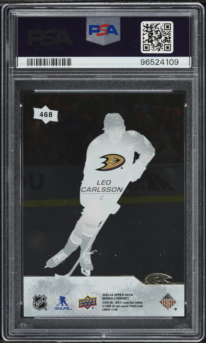 2023 Upper Deck Young Guns Clear Cut Leo Carlsson ROOKIE #468 PSA 10 GEM MINT