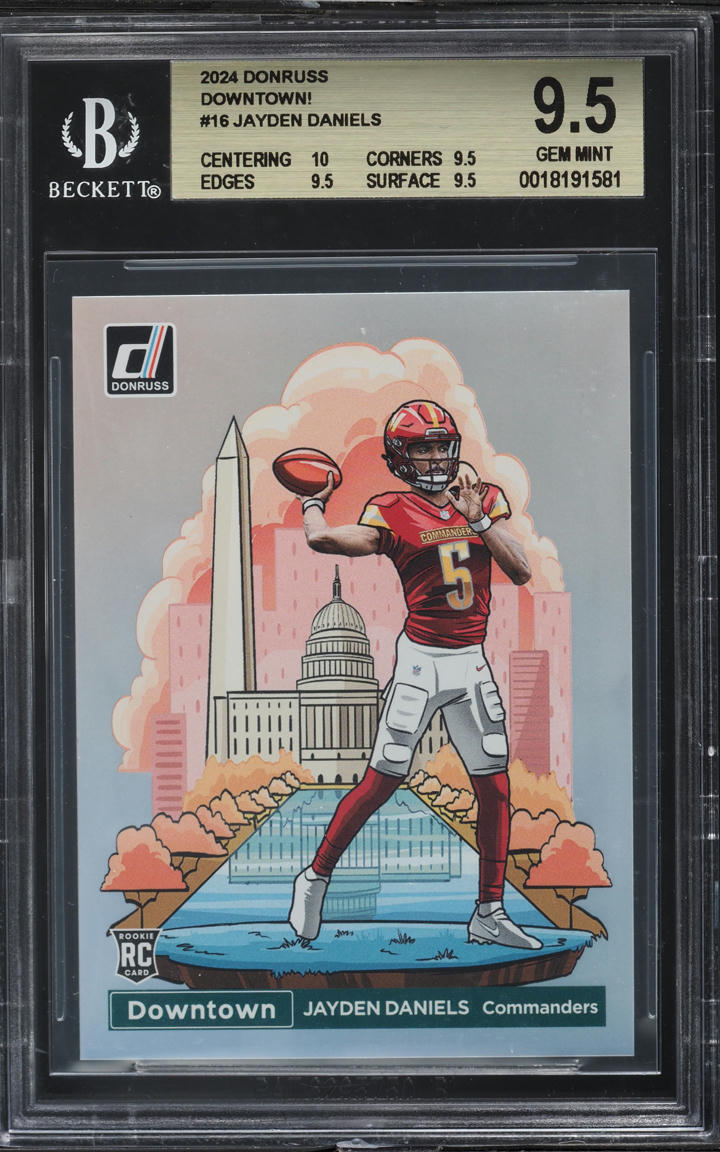2024 Donruss Downtown! Jayden Daniels ROOKIE #16 BGS 9.5 GEM MINT