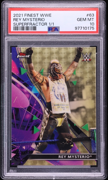 2021 Finest WWE Superfractor Rey Mysterio 1/1 #63 PSA 10 GEM MINT - Photo 1