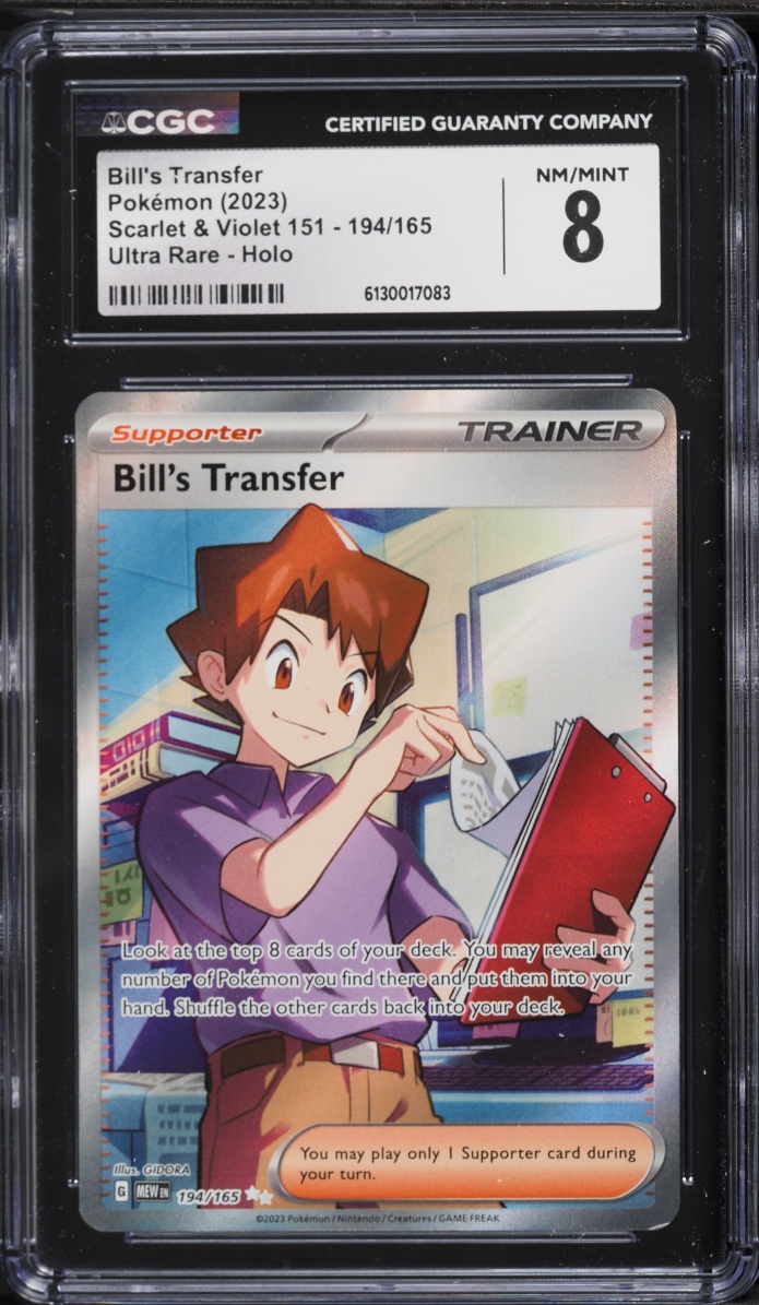 2023 Pokemon Scarlet & Violet 151 Full Art Bill's Transfer #194 CGC 8 NM-MT