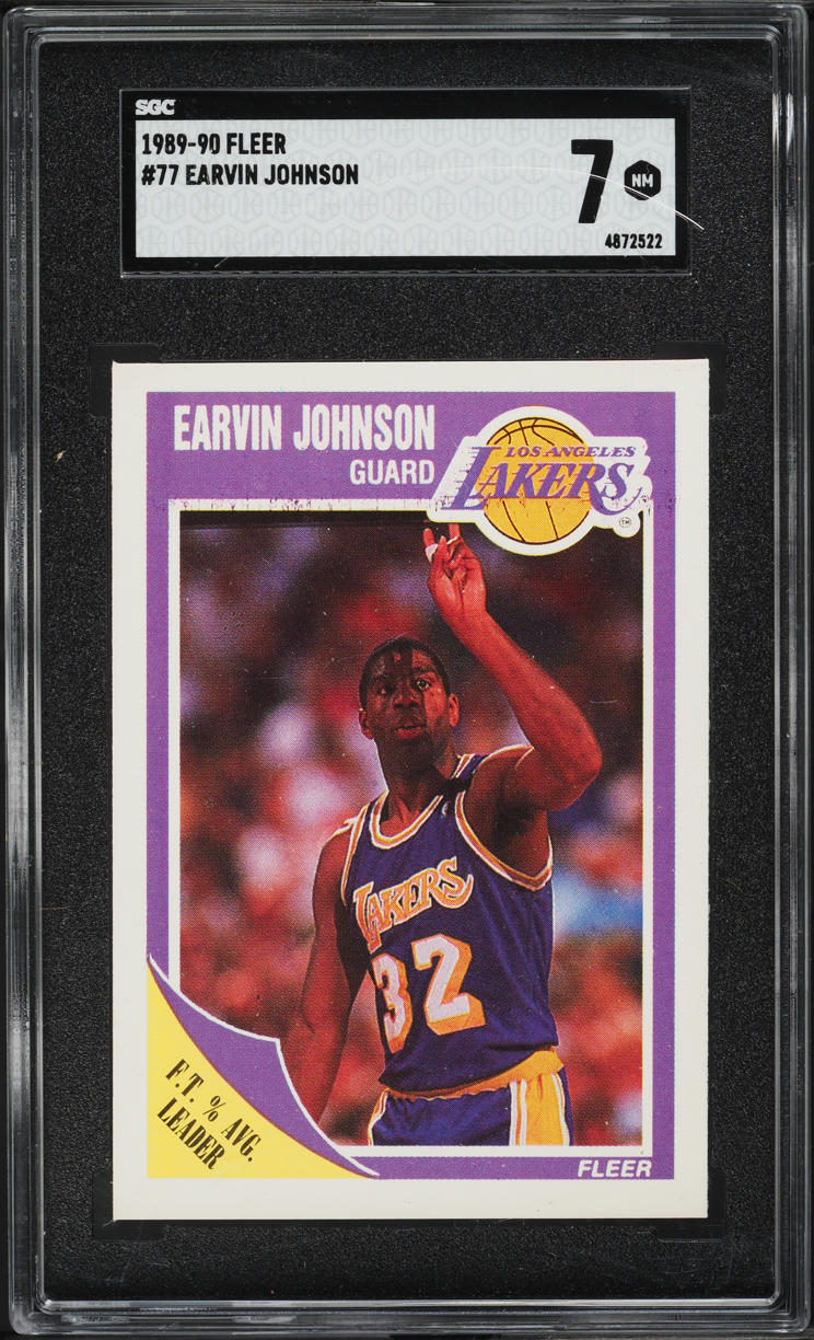 1989 Fleer Basketball Magic Johnson #77 SGC 7 NRMT