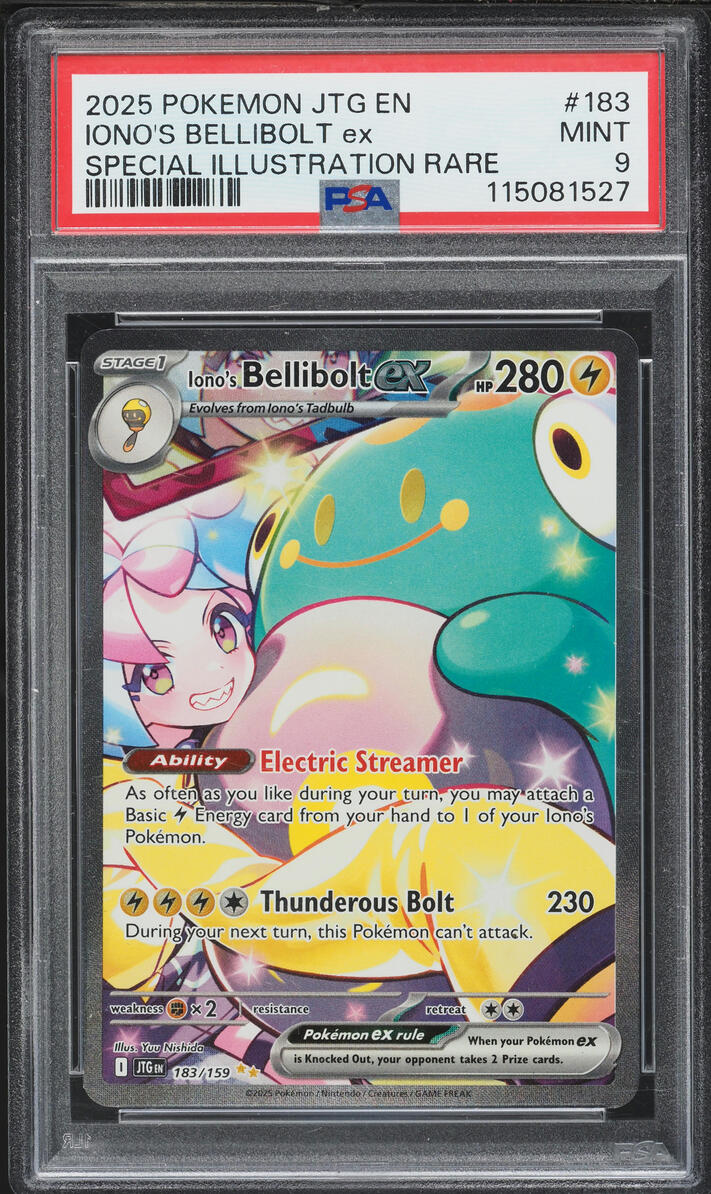 2025 Pokemon Scarlet & Violet Journey Together SIR Iono's Bellibolt ex #183 PSA 9 MINT