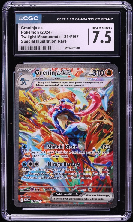 2024 Pokemon Scarlet & Violet Twilight Masquerade SIR Greninja ex #214 CGC 7.5 NRMT+