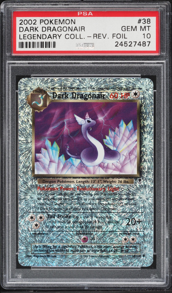 2002 Pokemon Legendary Collection Reverse Holo Dark Dragonair #38 PSA 10 GEM MINT