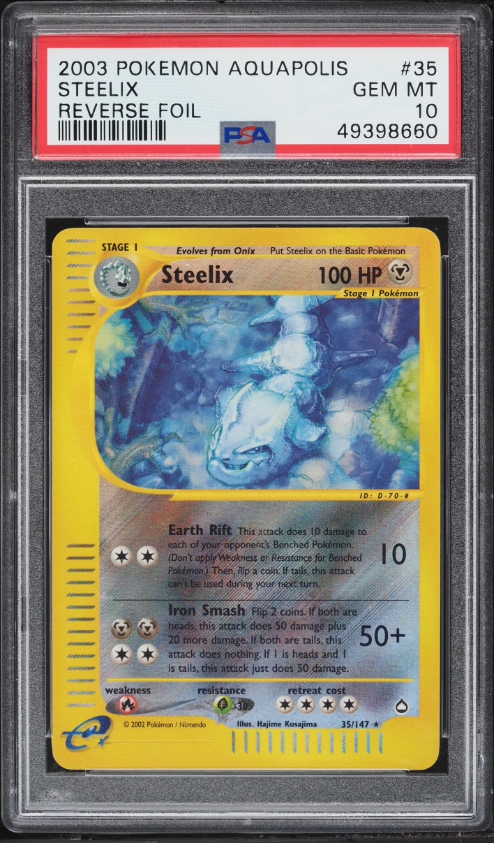 2003 Pokemon Aquapolis Reverse Holo Steelix #35 PSA 10 GEM MINT