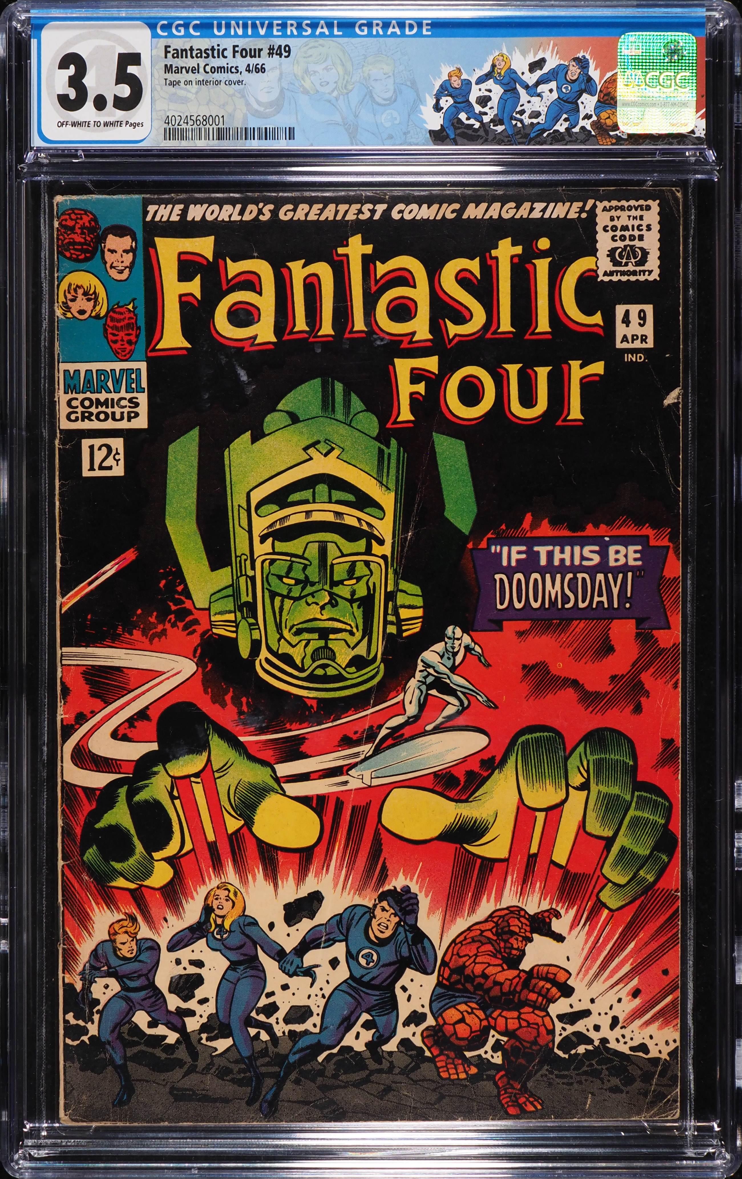 Fantastic Four #49 (Marvel, 1966) CGC 3.5 Off-White To White Pages