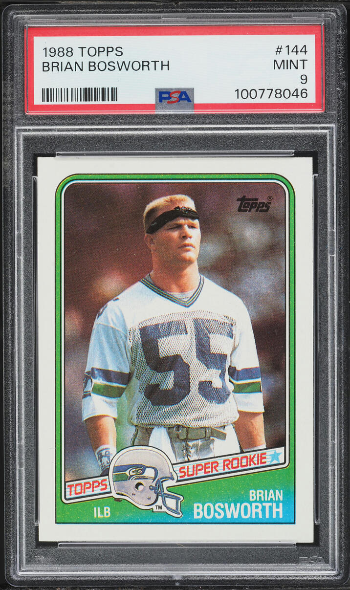 1988 Topps Football Brian Bosworth ROOKIE #144 PSA 9 MINT