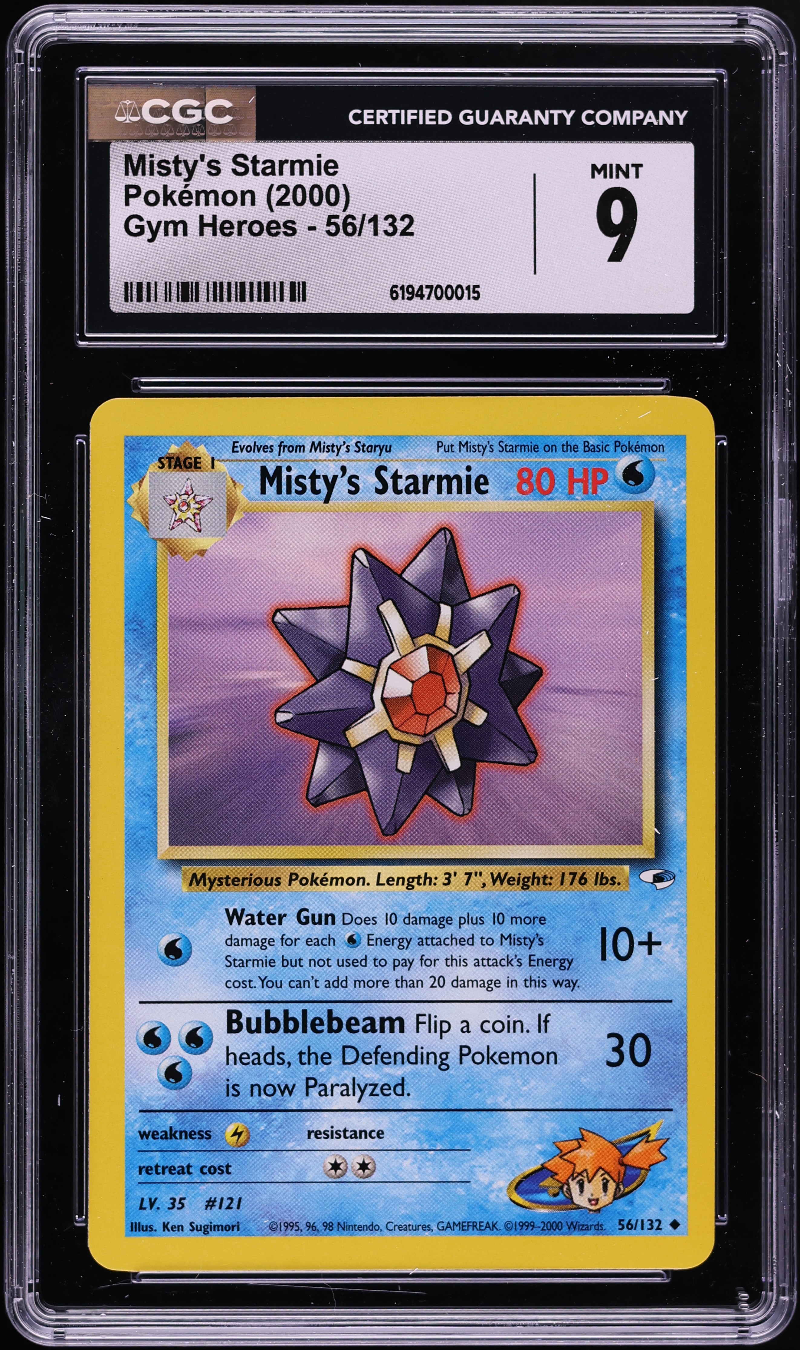 2000 Pokemon Gym Heroes Misty's Starmie #56 CGC 9 MINT