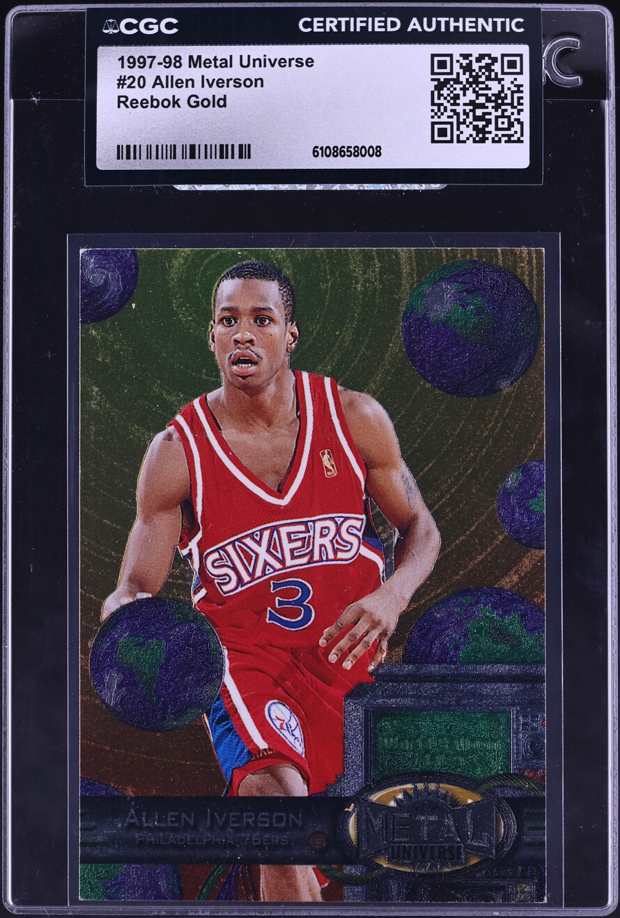 1997 Metal Universe Reebok Gold Allen Iverson #20 CGC AUTH