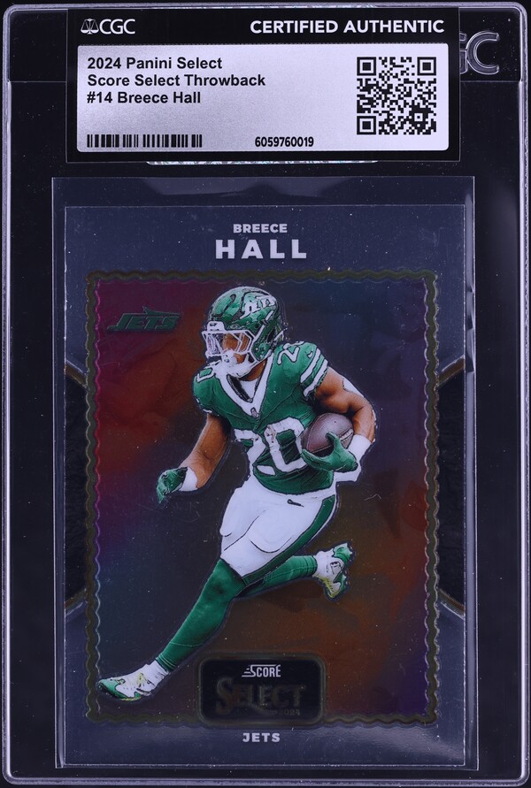 2022 National Treasures NFL Breece Hall ROOKIE SHIELD PATCH AUTO 1