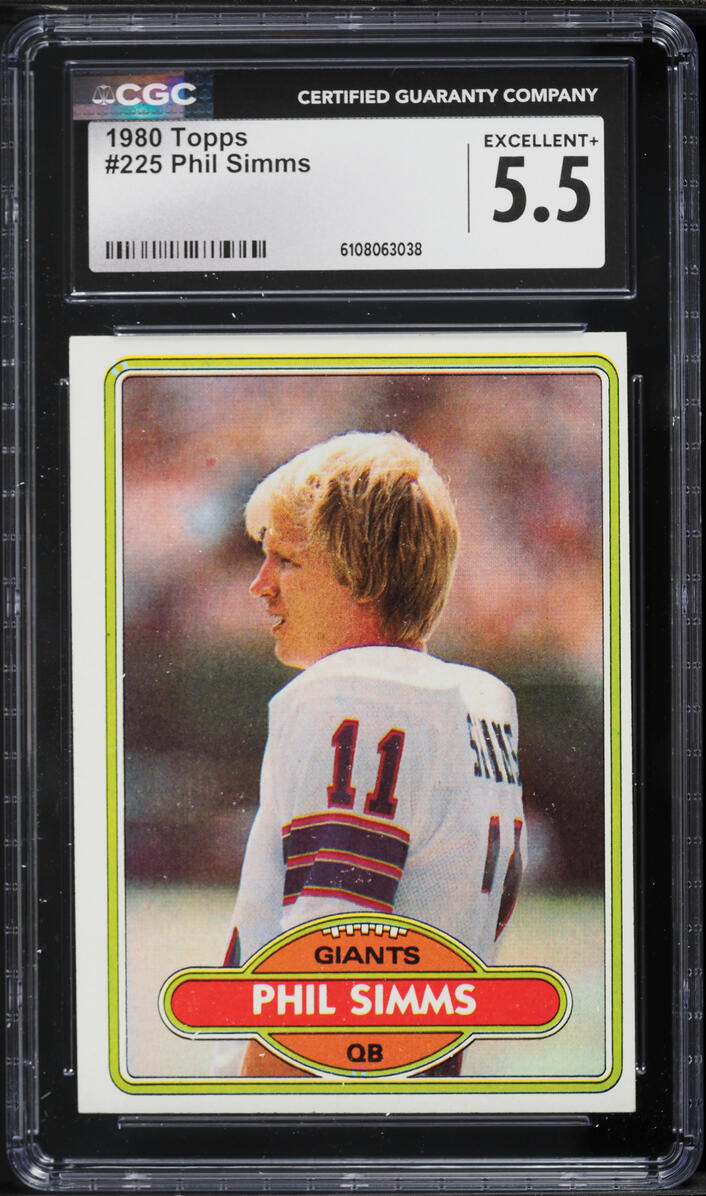 1980 Topps Football Phil Simms ROOKIE #225 CGC 5.5 EX+