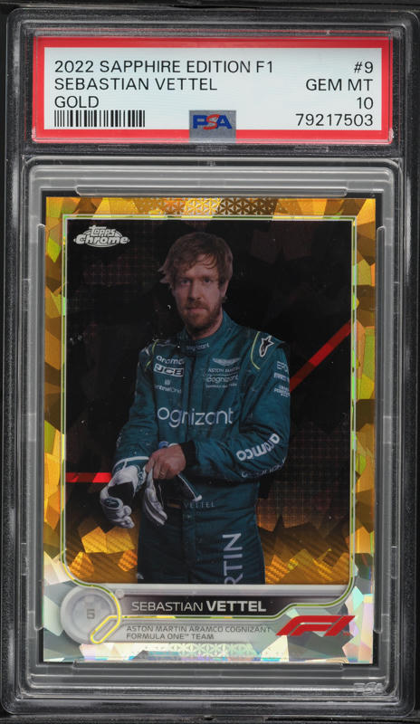 2020 Topps Chrome Formula 1 F1 Sapphire Sebastian Vettel #176 PSA