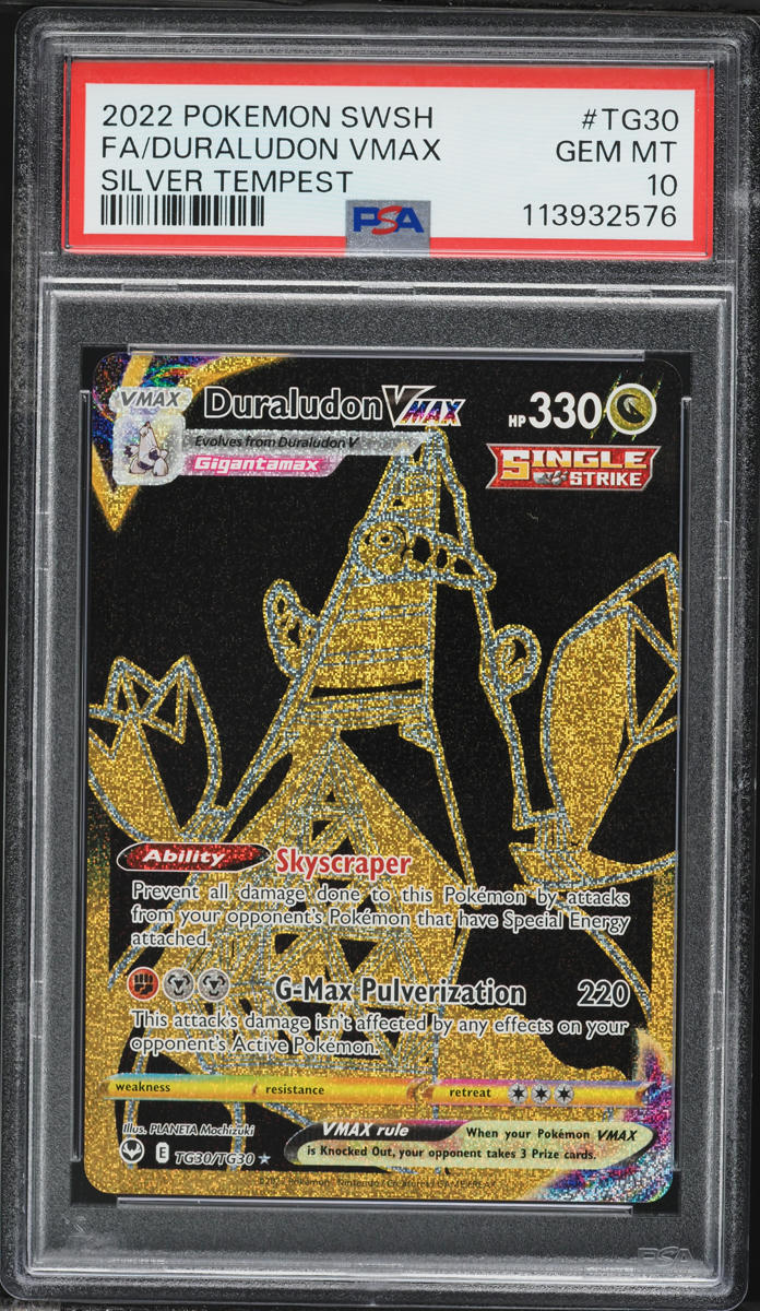 2022 Pokemon Sword & Shield Silver Tempest Gold Rare Duraludon VMAX #TG30 PSA 10 GEM MINT