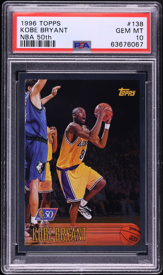 1996 Topps NBA 50th Kobe Bryant ROOKIE #138 PSA 10 GEM MINT