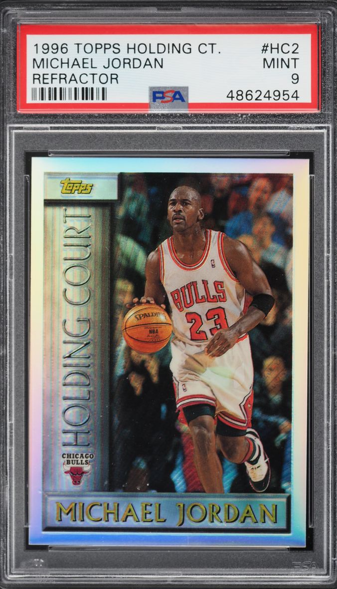 1996 Topps Holding Court Refractor Michael Jordan #HC2 PSA 9 MINT