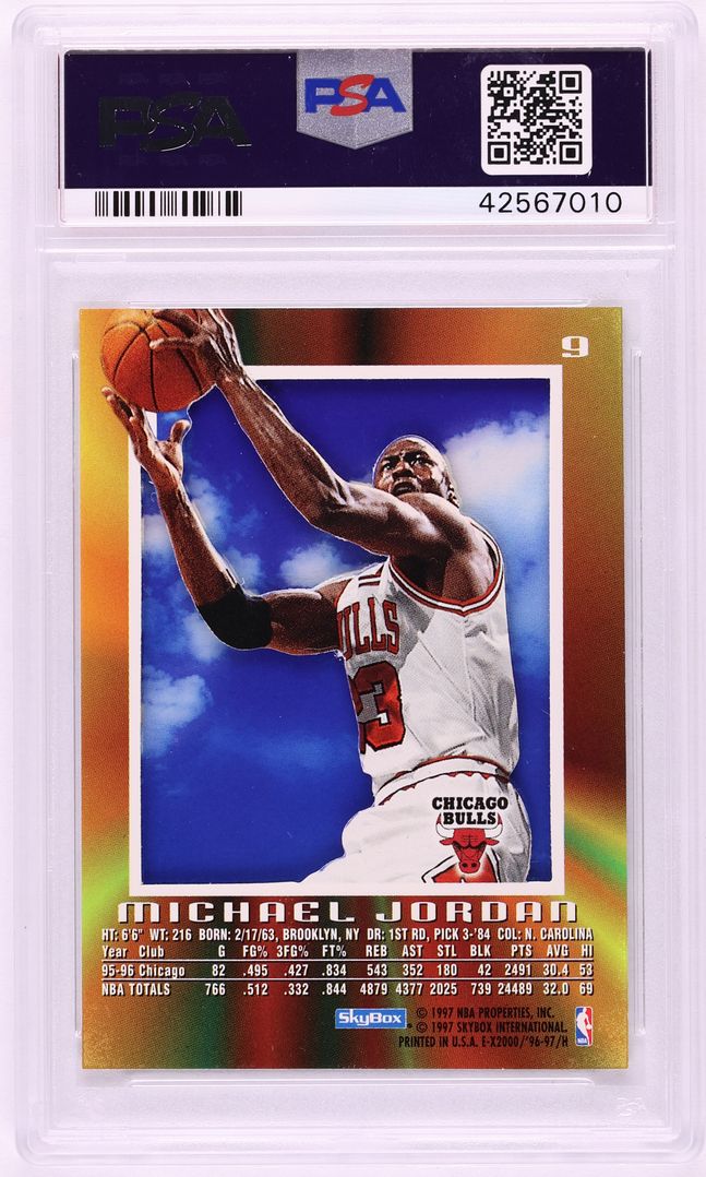 1996 Skybox E-X2000 Michael Jordan #9 PSA 10 GEM MINT