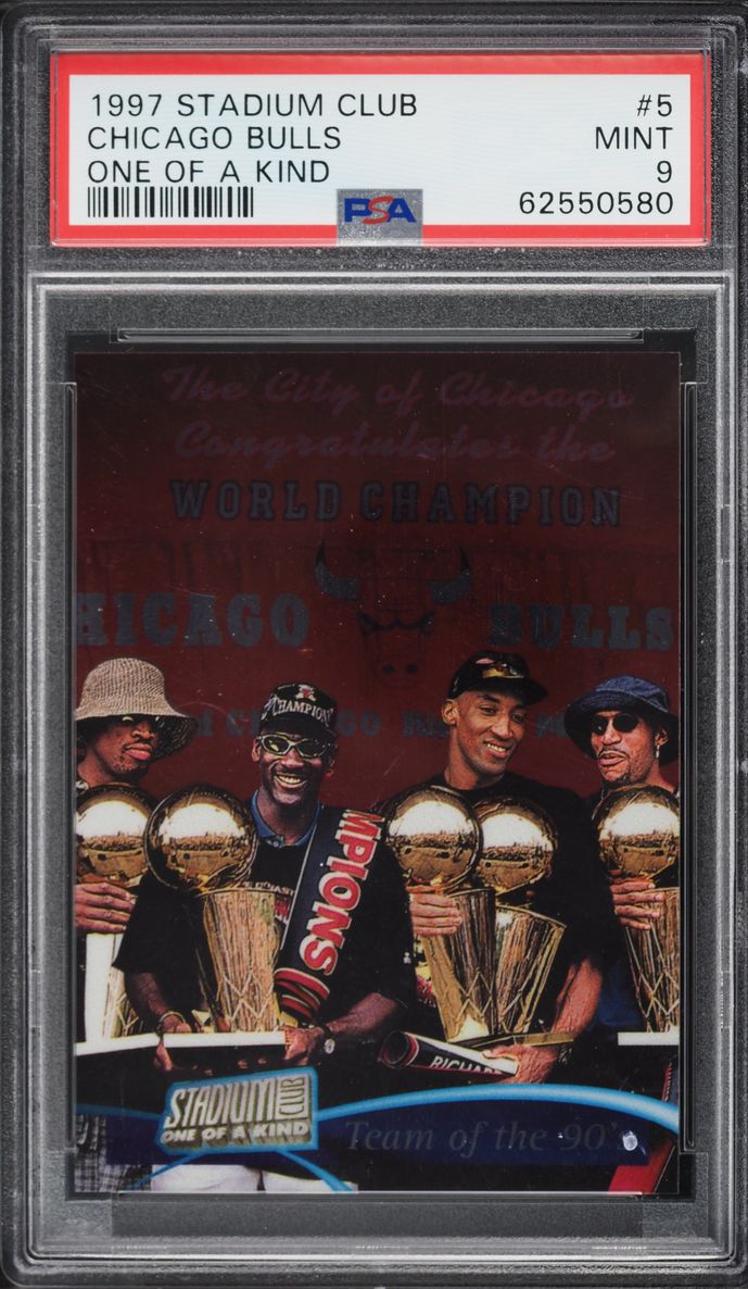 1997 Stadium Club One Of A Kind Chicago Bulls /150 #5 PSA 9 MINT