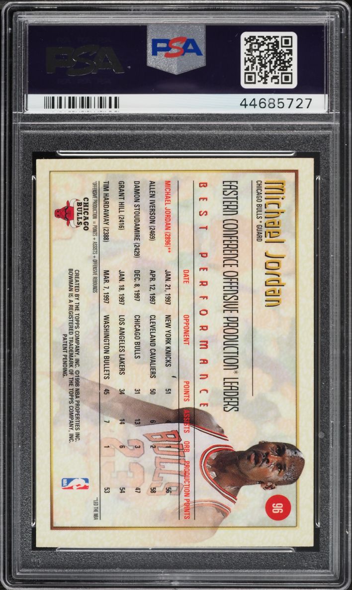 1997 Bowman's Best Michael Jordan #96 PSA 10 GEM MINT