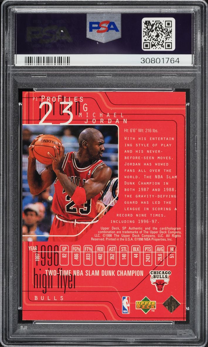 1997 SP Authentic Profiles Michael Jordan #P1 PSA 10 GEM MINT