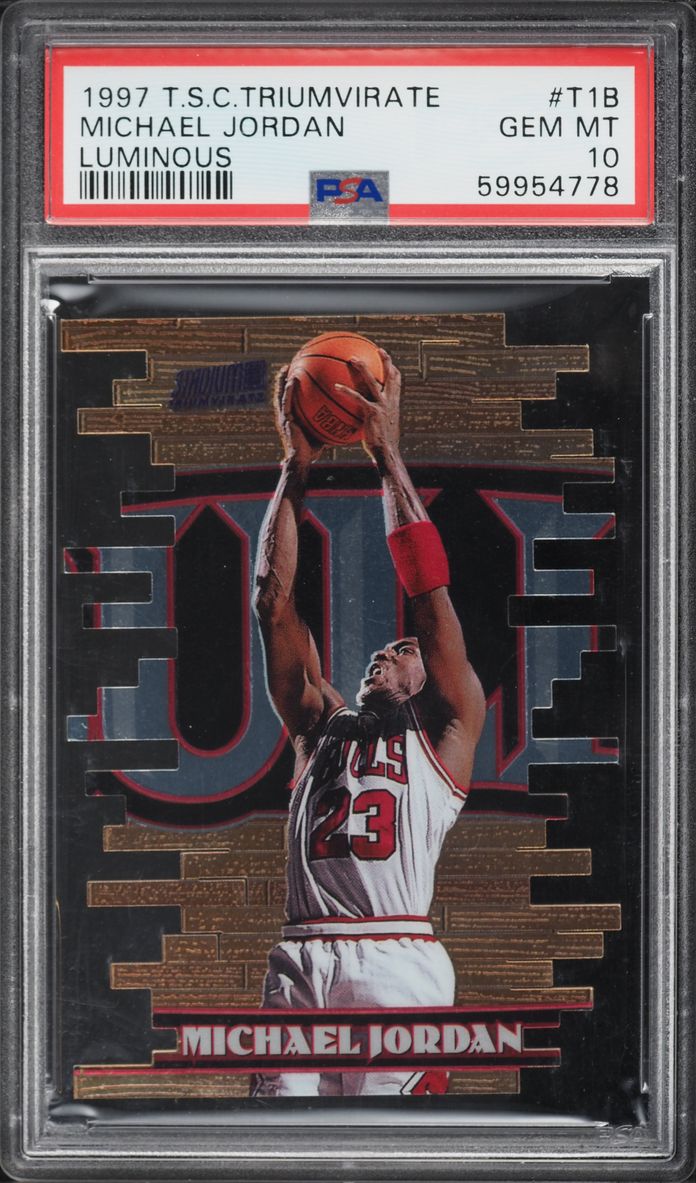 1997 Stadium Club Triumvirate Luminous Die-Cut Michael Jordan #T1B PSA 10 GEM MINT