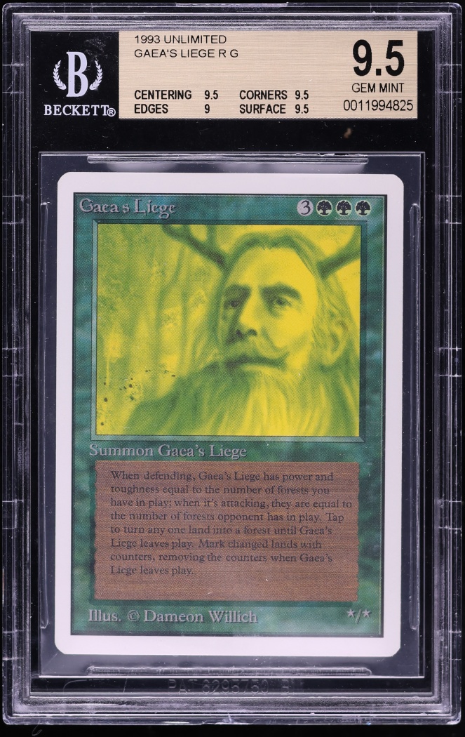 1993 Magic The Gathering MTG Unlimited Gaea's Liege BGS 9.5 GEM MINT