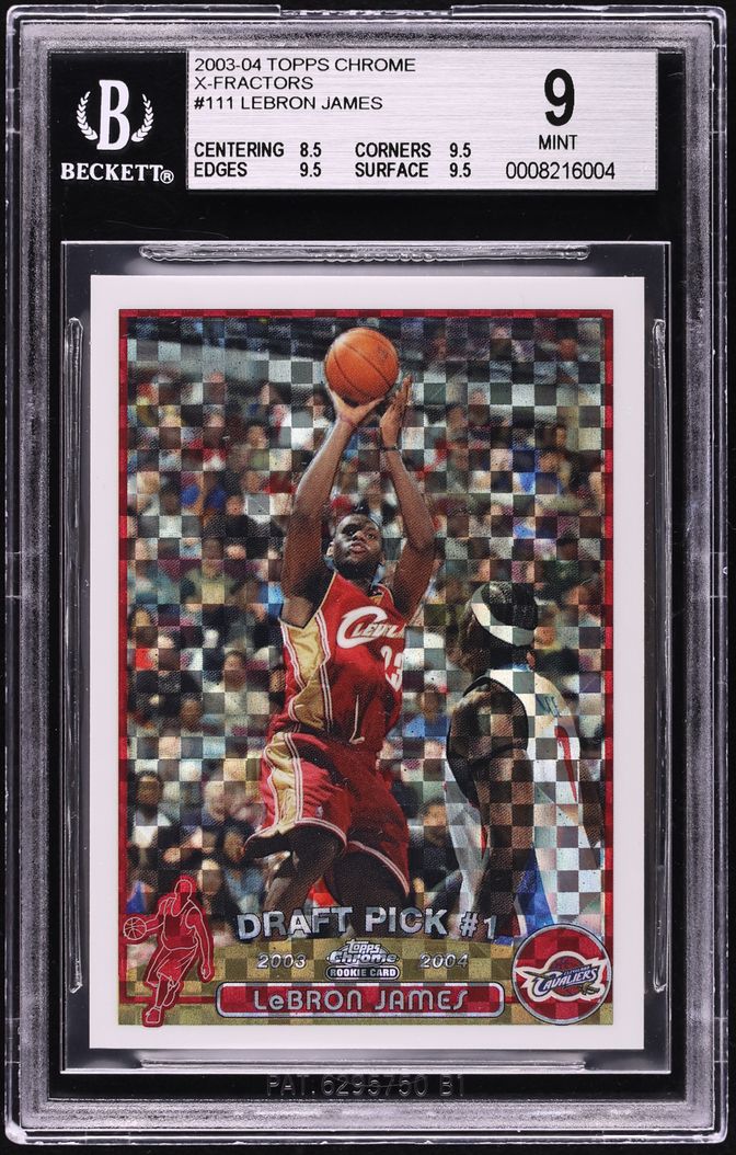 2003 Topps Chrome Xfractor LeBron James ROOKIE /220 #111 BGS 9 MINT