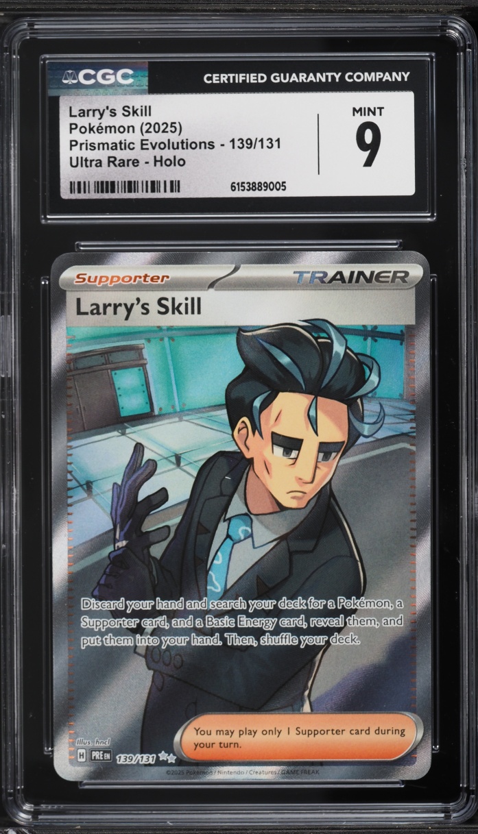 2025 Pokemon Scarlet & Violet Prismatic Evolutions Full Art Larry's Skill #139 CGC 9 MINT