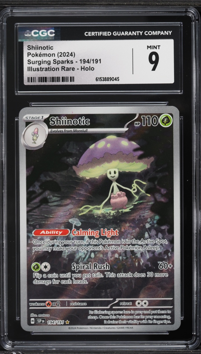 2024 Pokemon Scarlet & Violet Surging Sparks IR Shiinotic #194 CGC 9 MINT