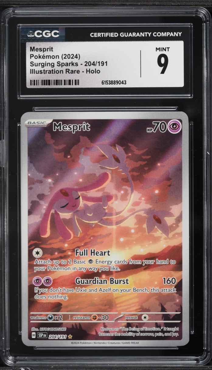 2024 Pokemon Scarlet & Violet Surging Sparks IR Mesprit #204 CGC 9 MINT