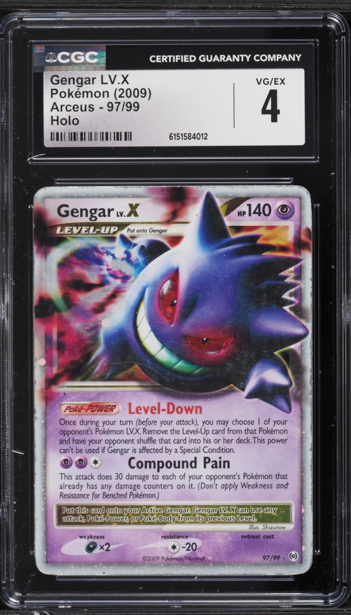 2009 Pokemon Platinum Arceus Holo Gengar LV.X #97 CGC 4 VGEX
