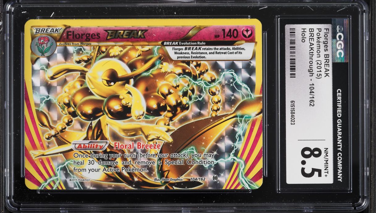 2015 Pokemon XY BREAKthrough Holo Florges BREAK #104 CGC 8.5 NM-MT+