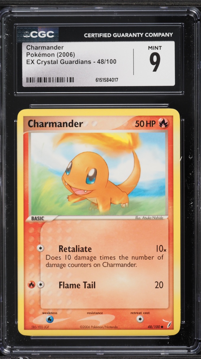 2006 Pokemon EX Crystal Guardians Charmander #48 CGC 9 MINT