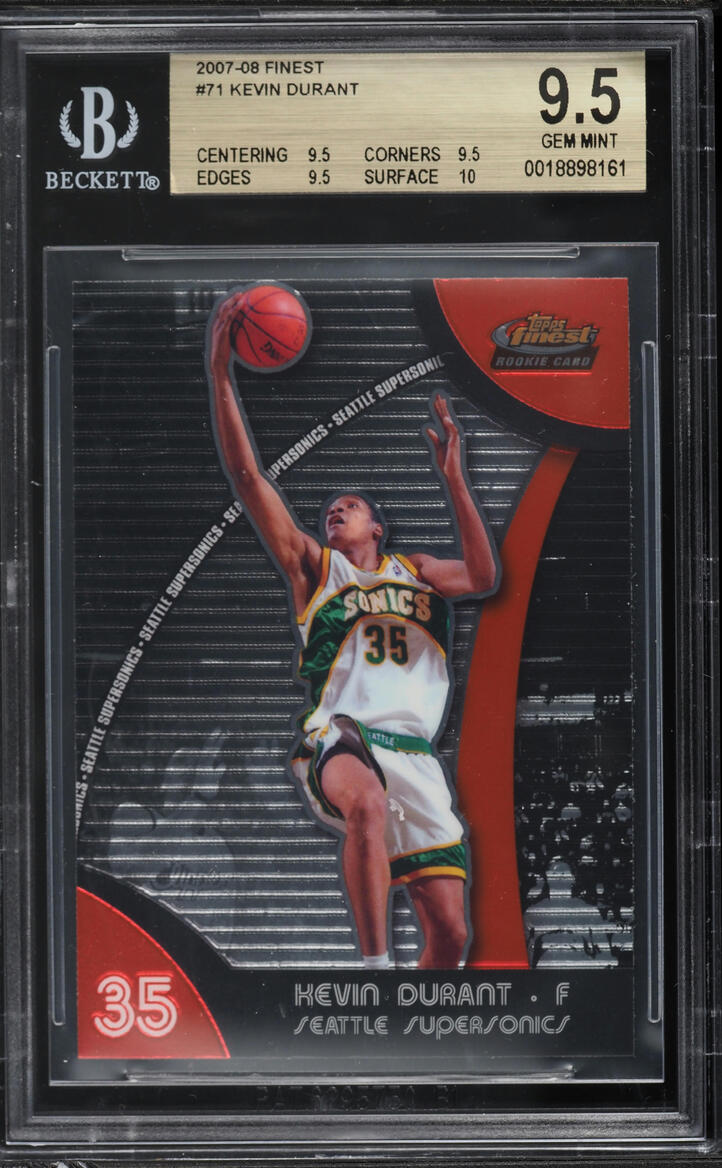 2007 Finest Basketball Kevin Durant ROOKIE #71 BGS 9.5 GEM MINT